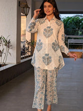 Blue Pure Cotton Floral Printed Co-ord Set