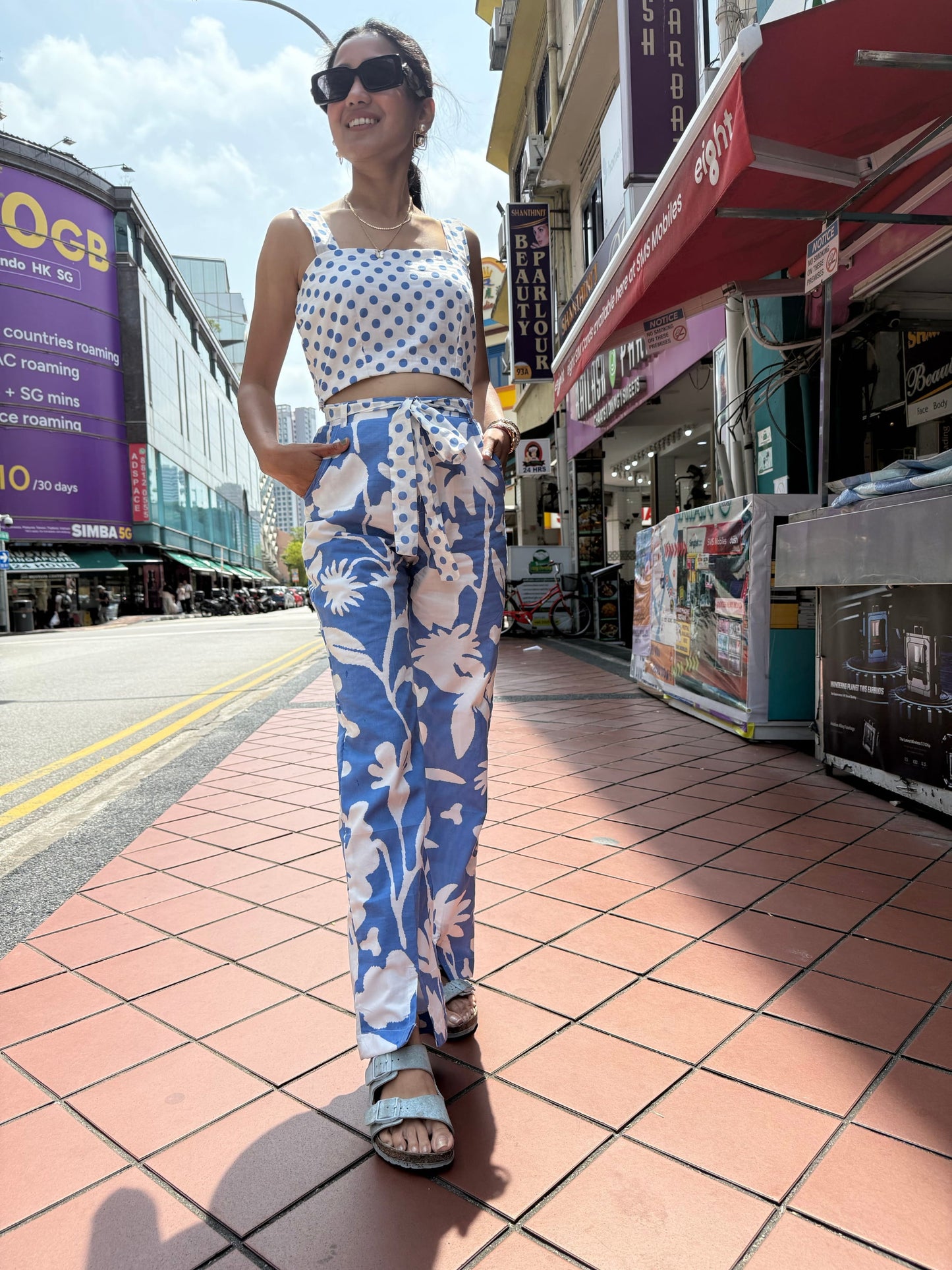Blue Bloom Cotton Co-ord Set
