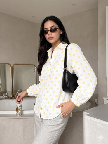 Yellow Polka Dot Relaxed Shirt