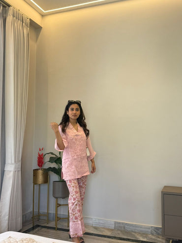 Petal Whisper 3 piece Organza Cor-ord Set