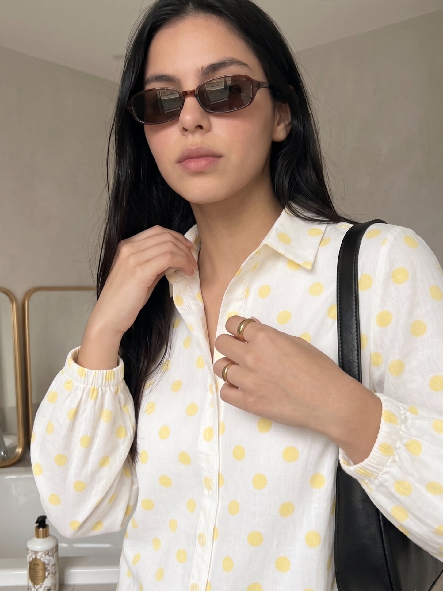 Yellow Polka Dot Relaxed Shirt
