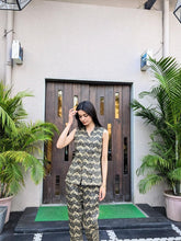 Printed Black Golden Chanderi Co-ord Set