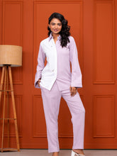 Italian Crepe Lavender White Co-Ord Set