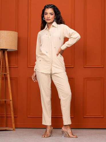 Italian Crepe Beige Co-Ord Set