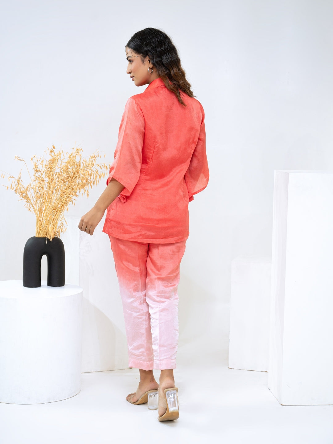 Ombre Summer Silk Peach Co-Ord Set