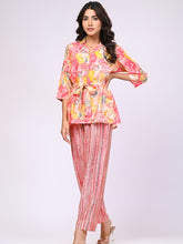 Pink Muslin Belt Co-ord Set