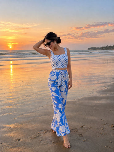Blue Bloom Cotton Co-ord Set