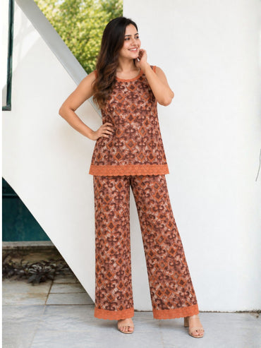 The Brown Abstract Co-ord Set