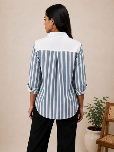 Blue Breeze Oversized Stripe Shirt