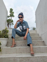 Pure Cotton Blue White Pockets Co-ord Set