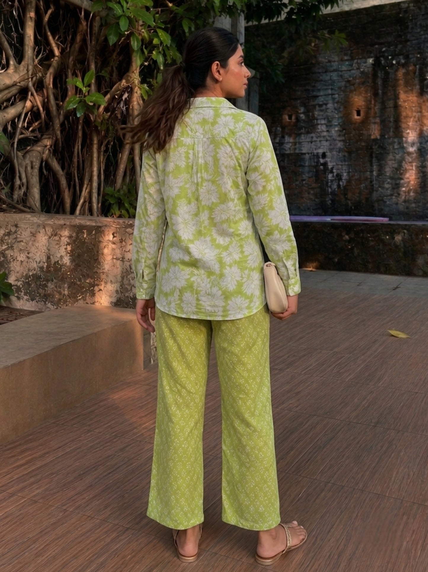 Green Pure Cotton Floral Printed Co-ord Set