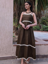 Dark Olive Green Pure Cotton Maxi Dress