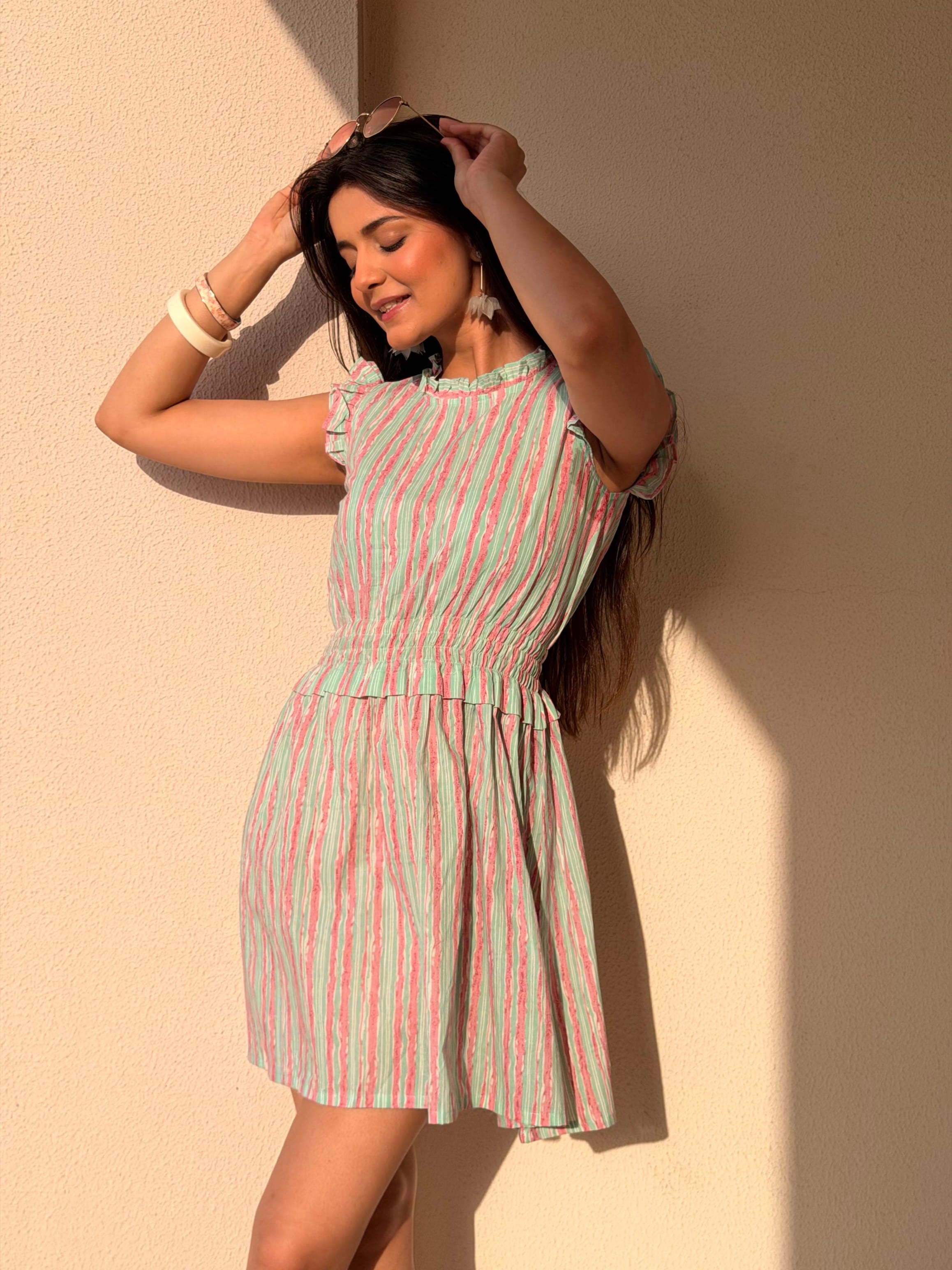Mint Candy Stripe Sundress