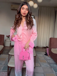 Pink Modal Satin Ombre Co-ord Set