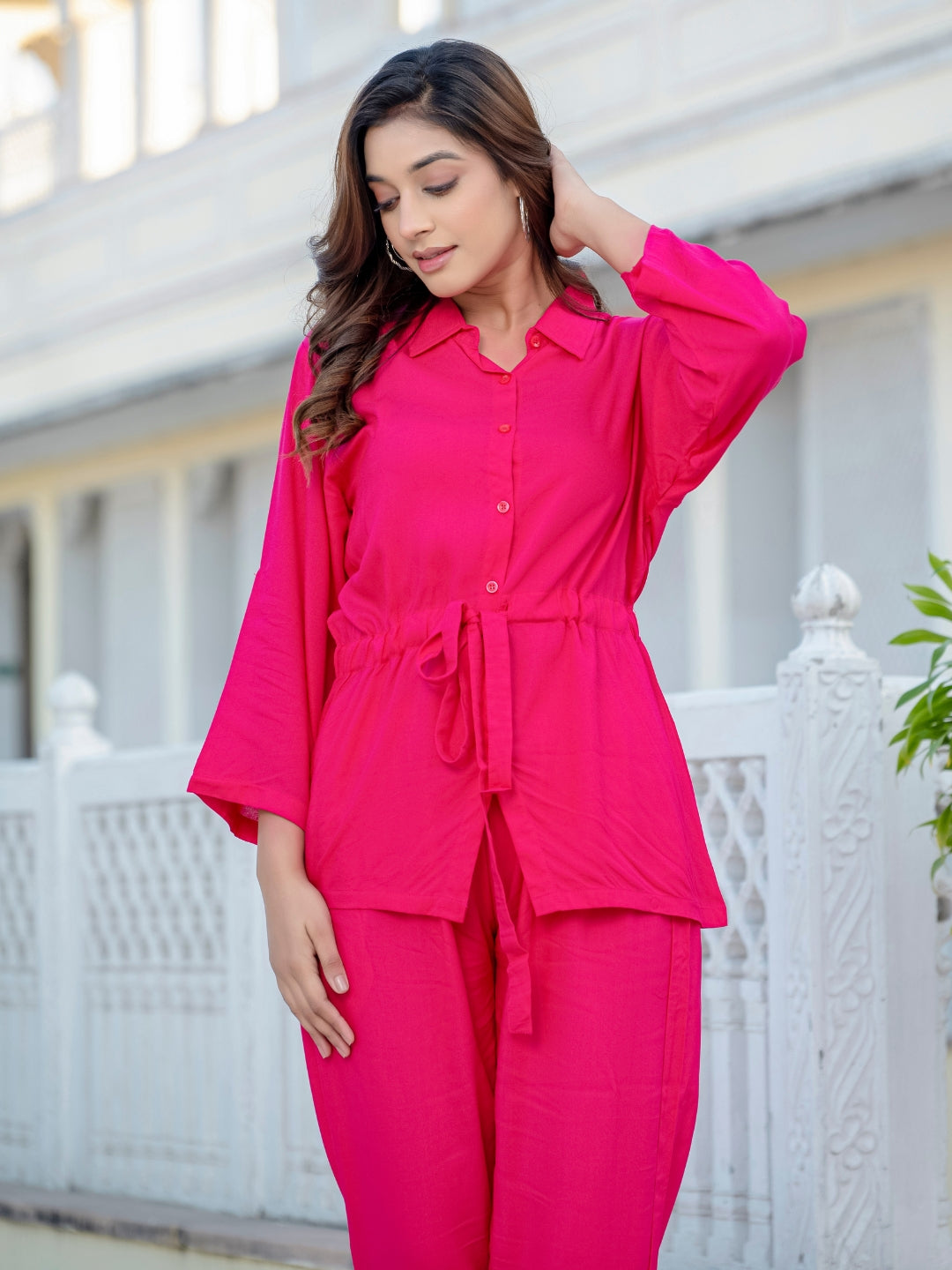 Pink Vamika Rayon Co-Ord Set