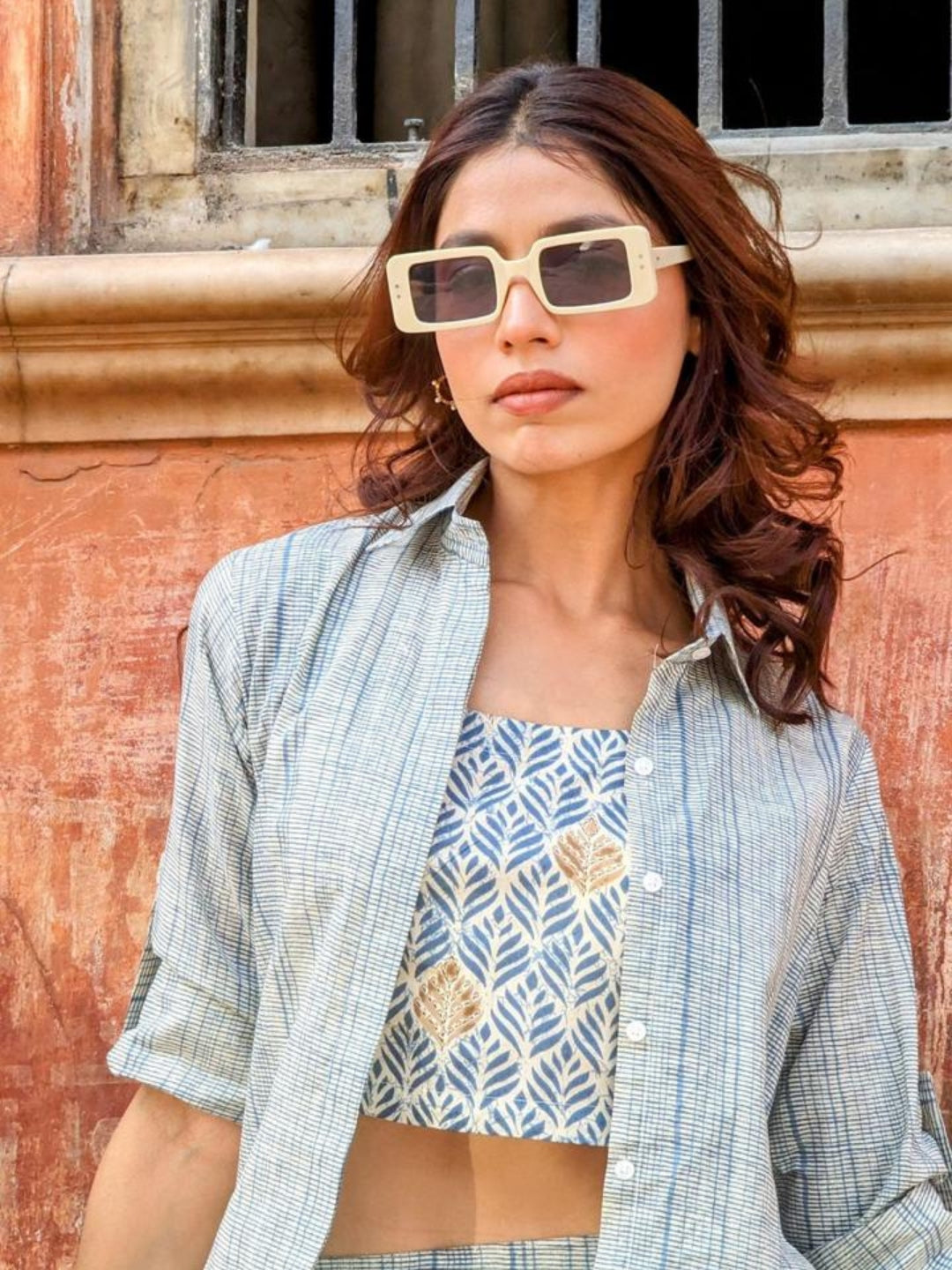 Blue Cotton 3 Piece Co-Ord Set