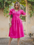 Pink Cotton Dobby Dress