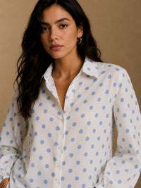 Blue Polka Dot Relaxed Shirt