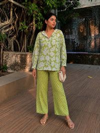 Green Pure Cotton Floral Printed Co-ord Set