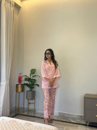 Pink Petal Whisper 3 piece Organza Cor-ord Set