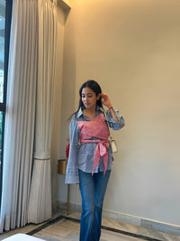 Dual Check Tie-Up Shirt