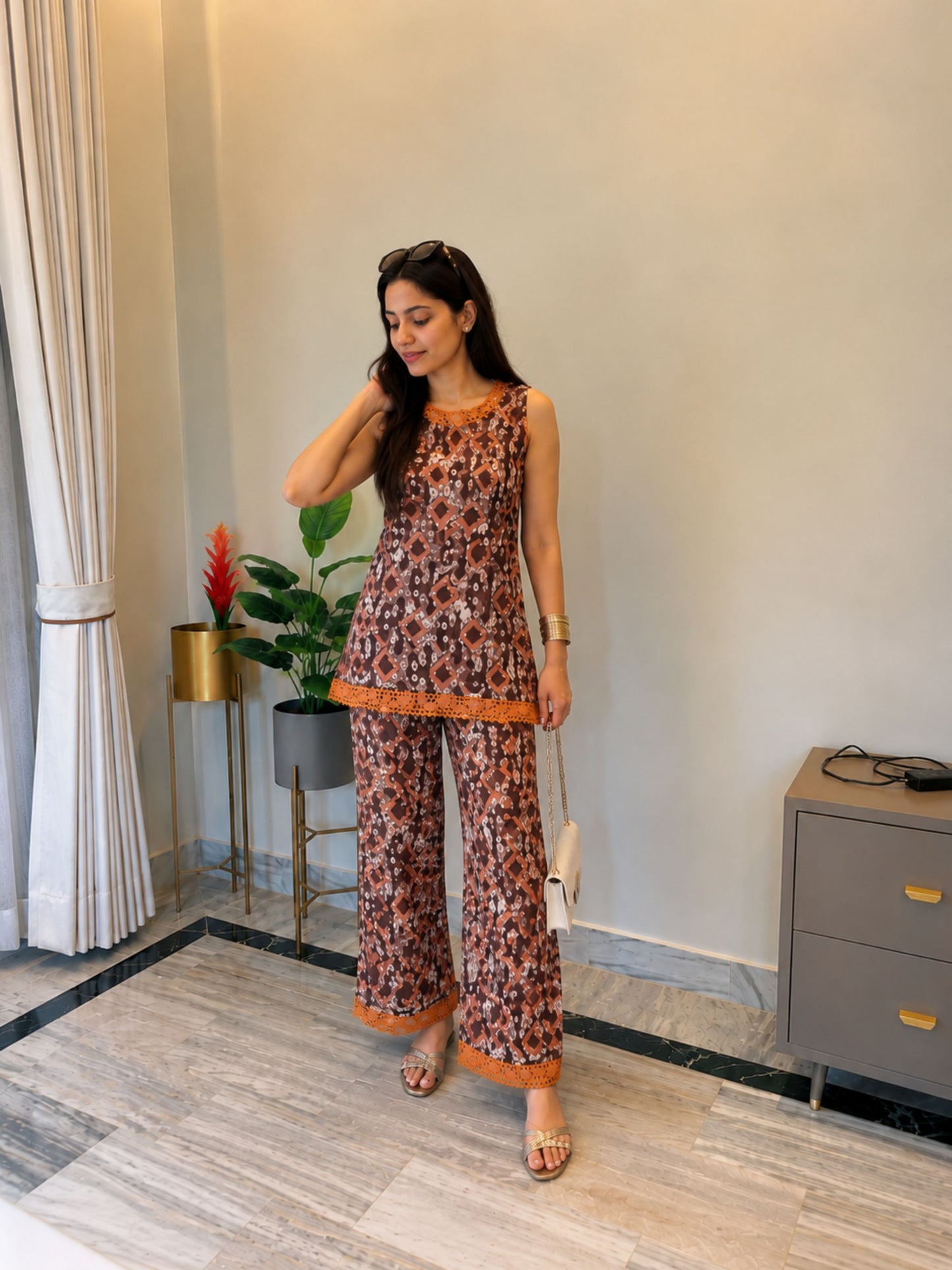 The Brown Abstract Co-ord Set