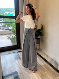 Steel Grey Tie-Up Adjustable Pants
