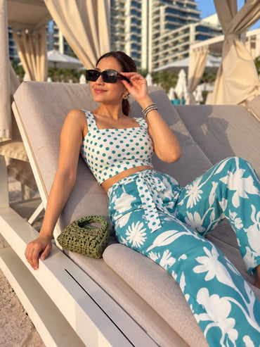 Rama green Bloom Cotton Co-ord Set