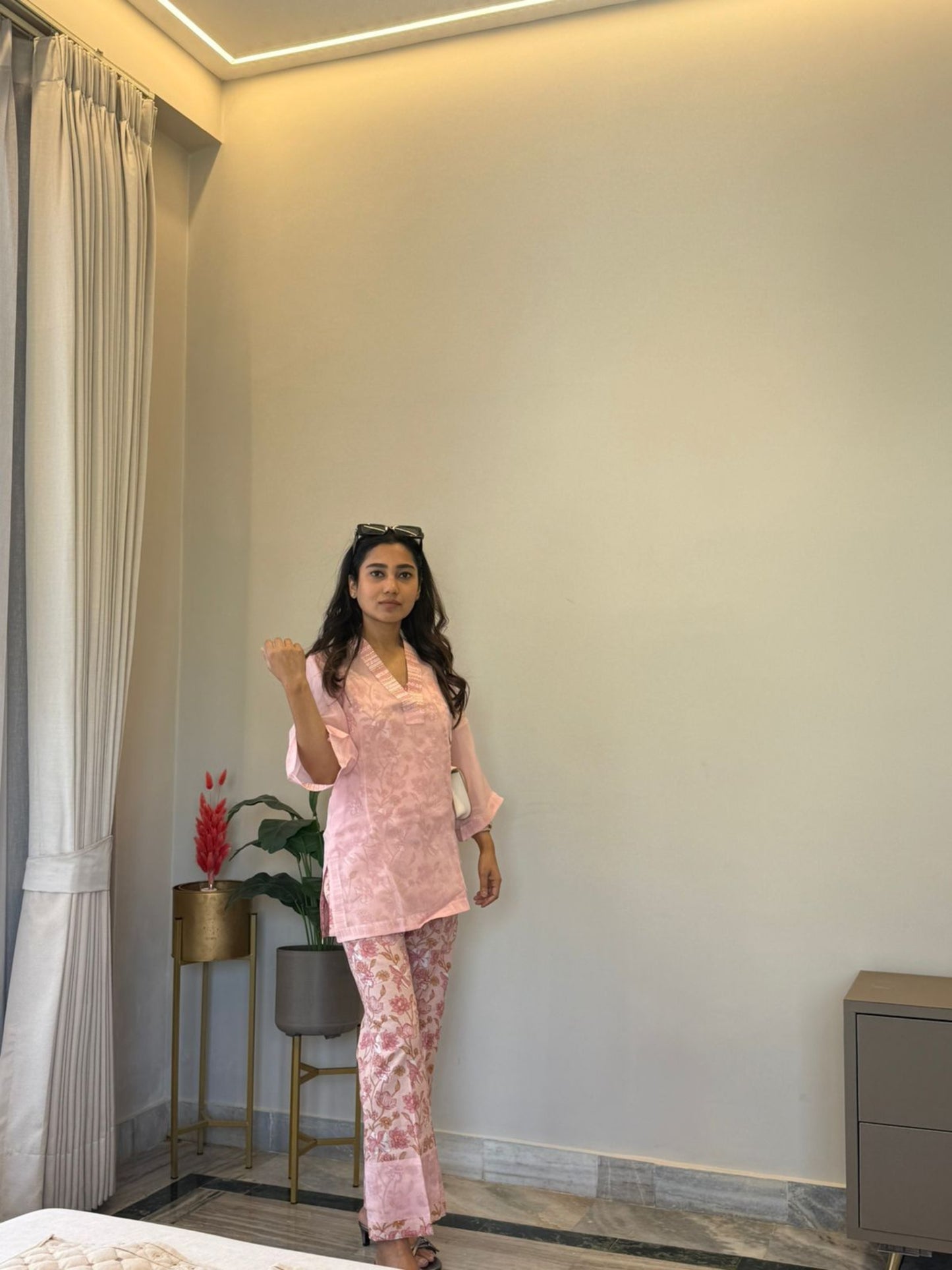 Pink Petal Whisper 3 piece Organza Cor-ord Set