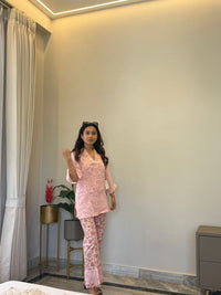 Pink Petal Whisper 3 piece Organza Cor-ord Set