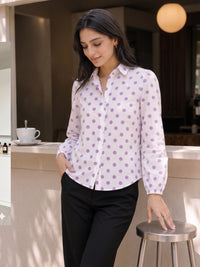 Lavender Polka Dot Relaxed Shirt