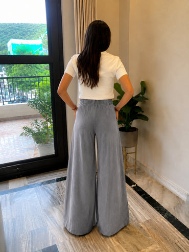 Steel Grey Tie-Up Adjustable Pants