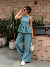 Green Checked Cotton Co-Ord Set