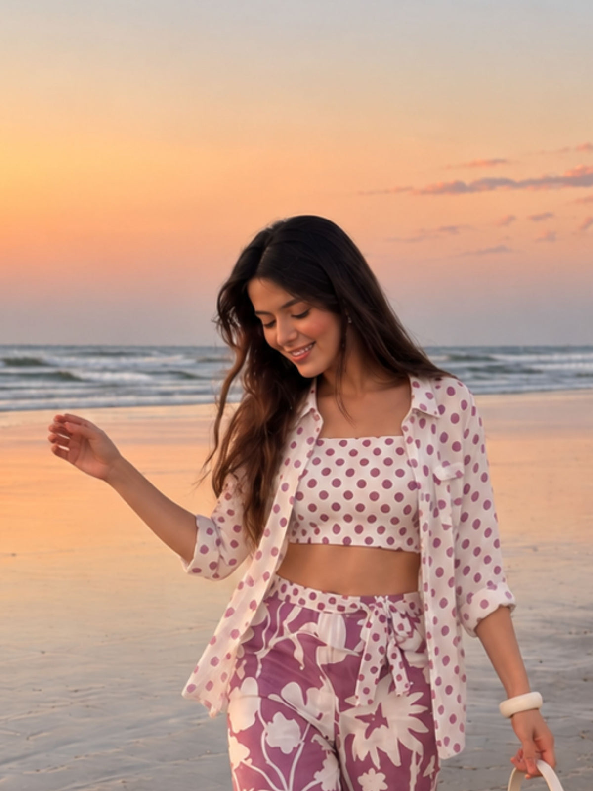 3 Piece Lilac Bloom Cotton Co-ord Set