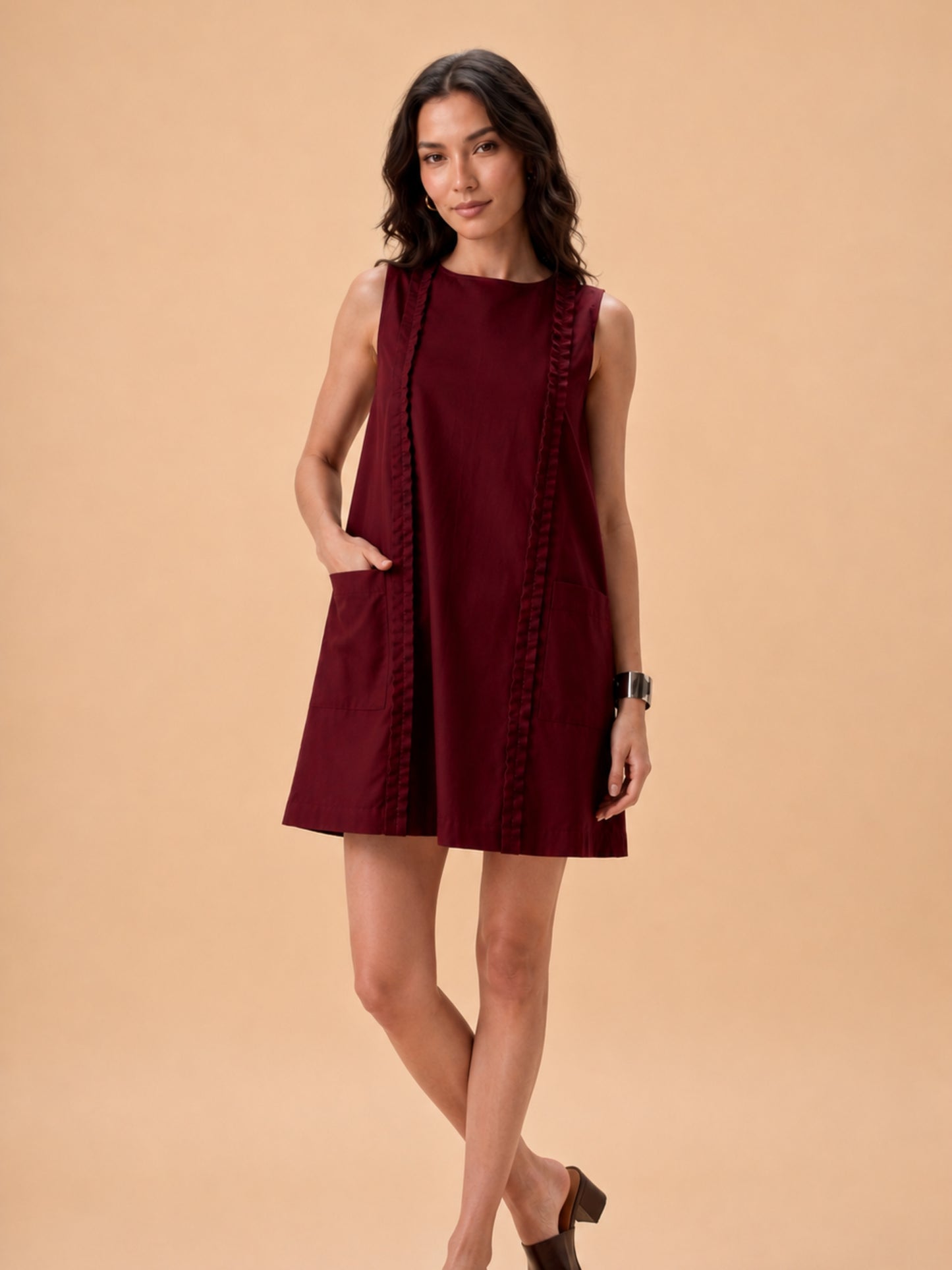 Marron Muse Short Dress