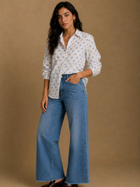 Blue Polka Dot Relaxed Shirt