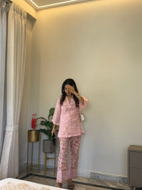 Pink Petal Whisper 3 piece Organza Cor-ord Set