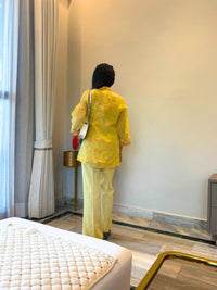 Lemon Blossom 3 piece Organza Cor-ord Set