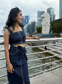 Zip-Front Denim Co-ord Set