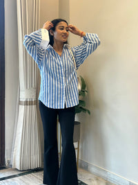 Blue Breeze Oversized Stripe Shirt