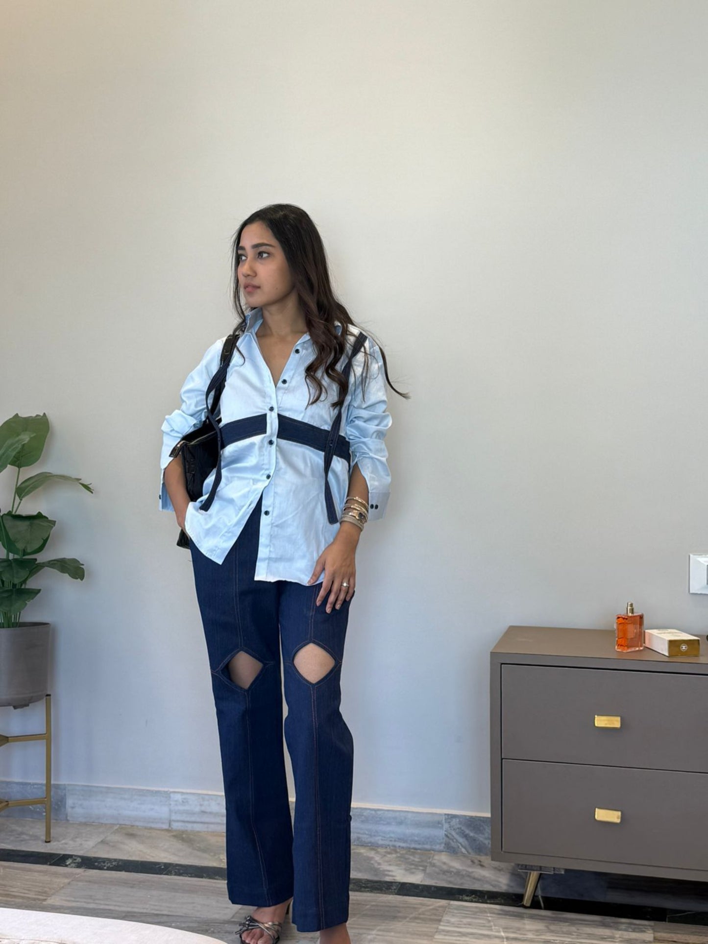 Blue Contrast Statement Co-ord