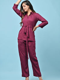 Solid Royal Wine Co-ord Set