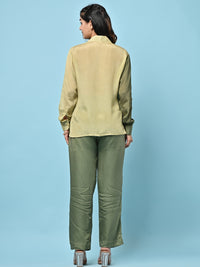 Solid Green Half Side Print Co-ord Set