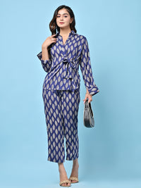 Blue Muslin Printed Co-ord Set