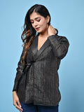 Black Designer Cotton Blazer