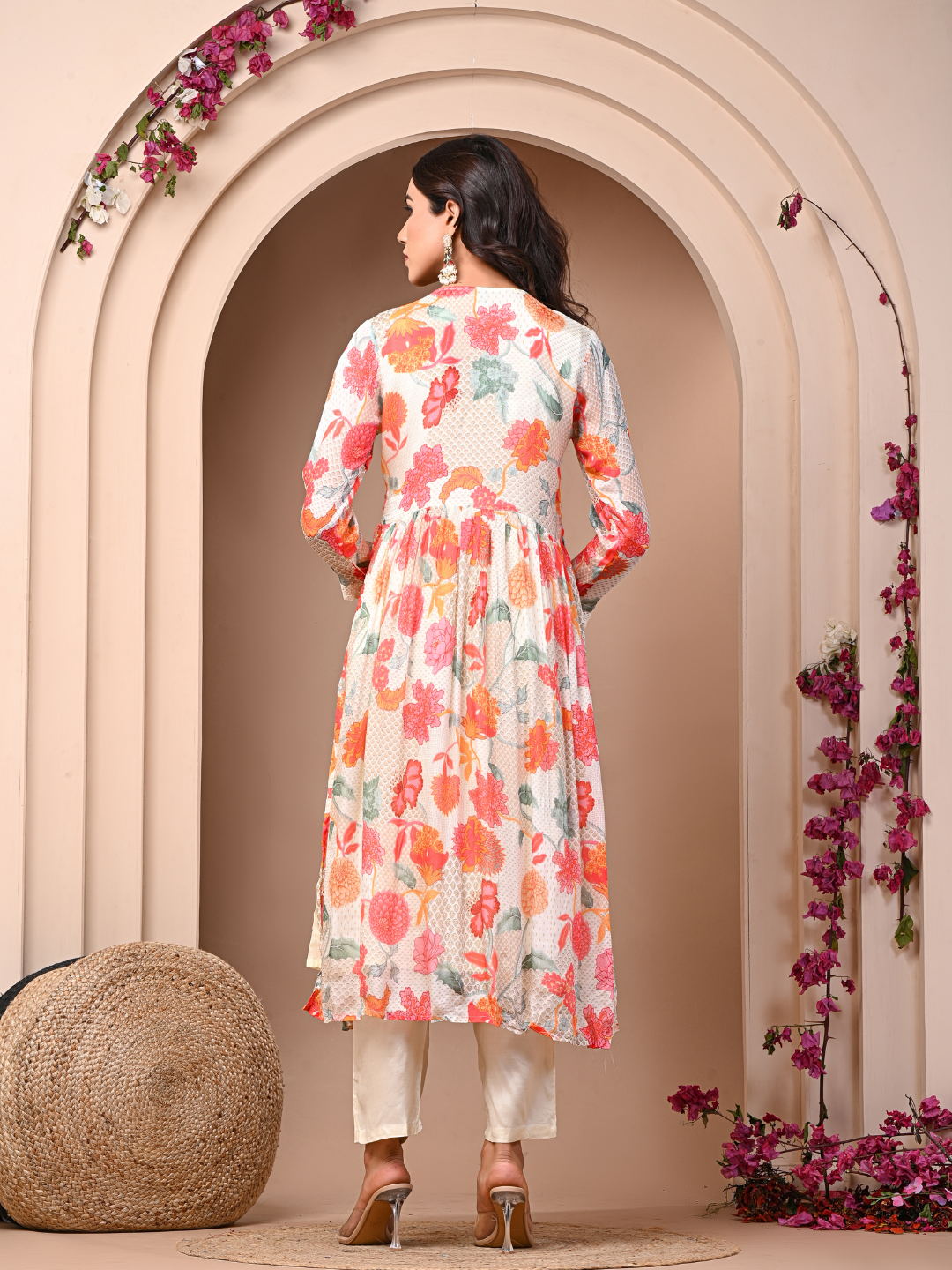 Off-white 3 Pc Chinnon & Shantoon Suit Set