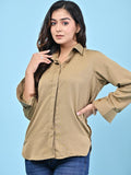 Khaki Open Button Up Shirt