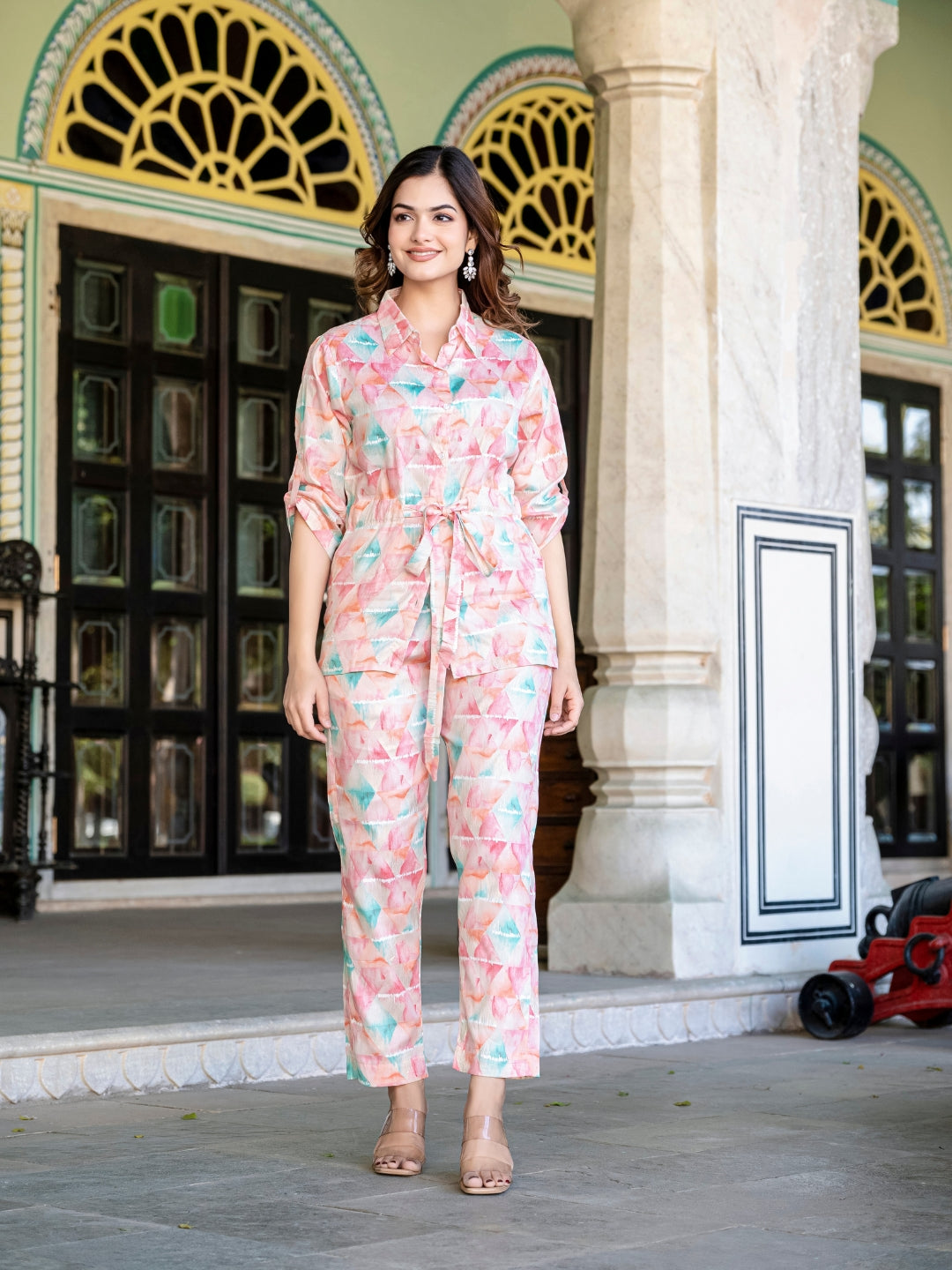 Pink Jam Cotton Floral Print Co-Ord Set