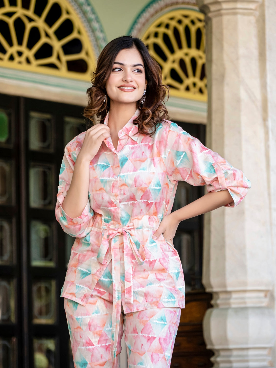 Pink Jam Cotton Floral Print Co-Ord Set