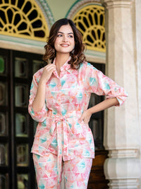 Pink Jam Cotton Floral Print Co-Ord Set